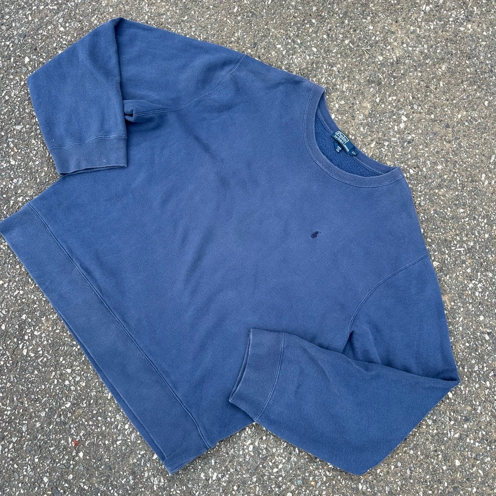 Vintage navy blue polo ralph Lauren crewneck size XXL baggy